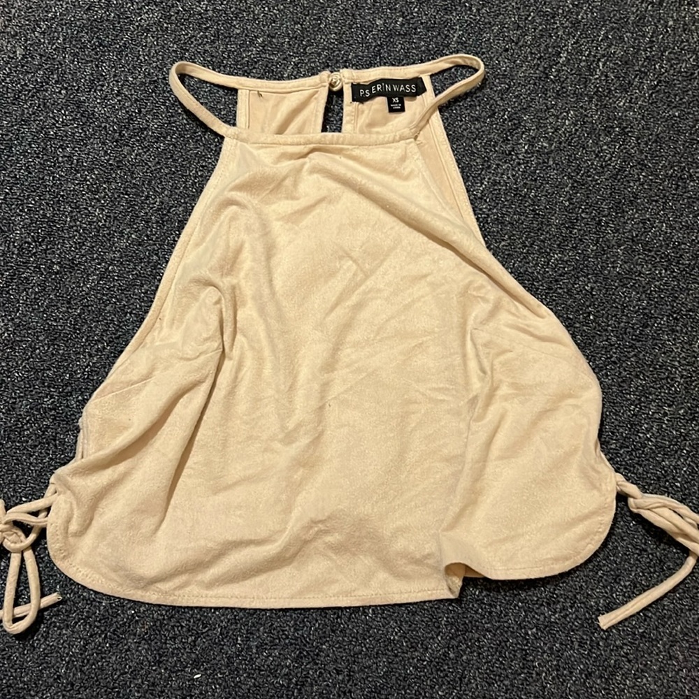 XS suede crop top . halter